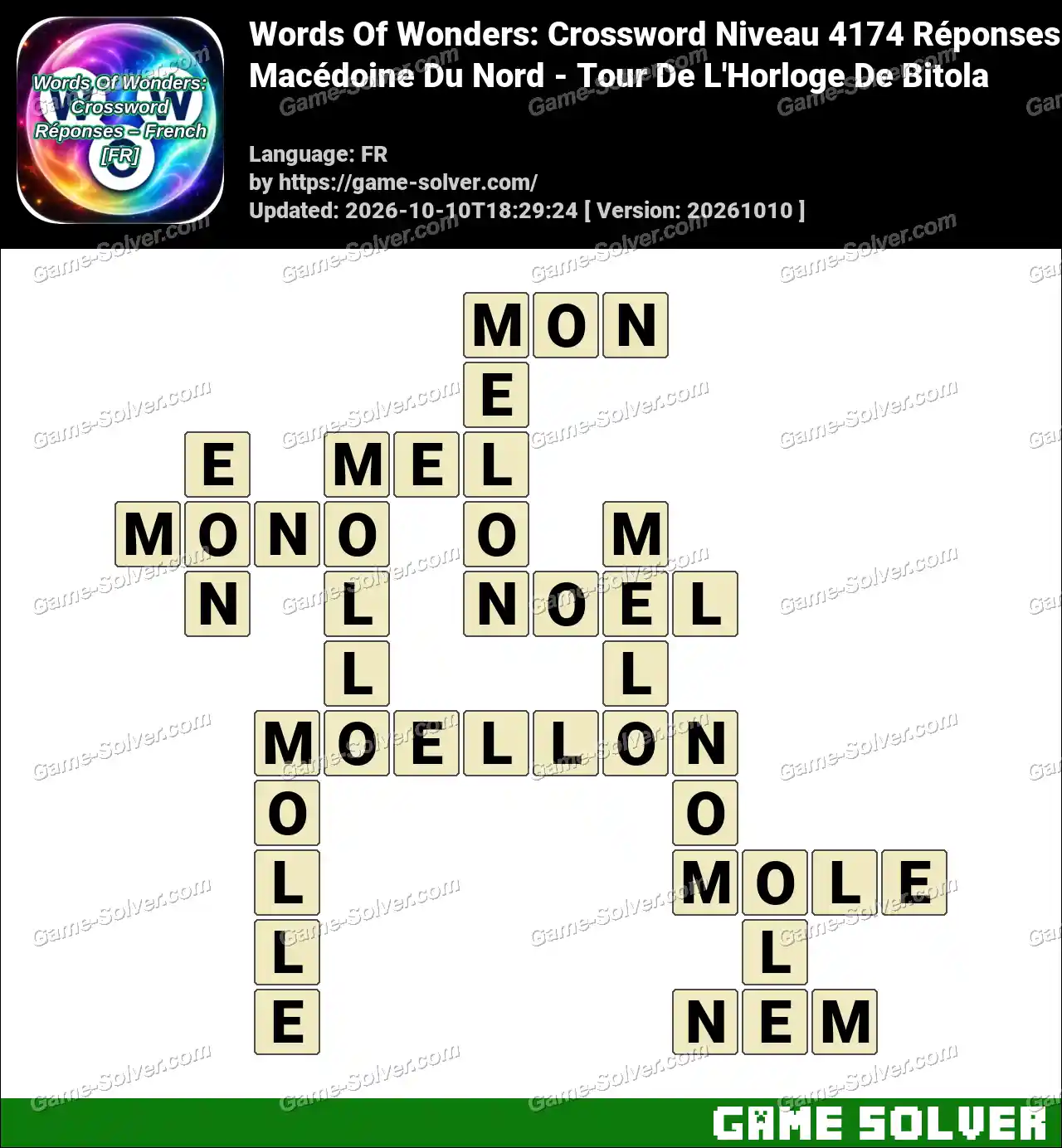 Words Of Wonders: Crossword Niveau 4174 Réponses – Macédoine Du Nord – Tour De L’Horloge De Bitola